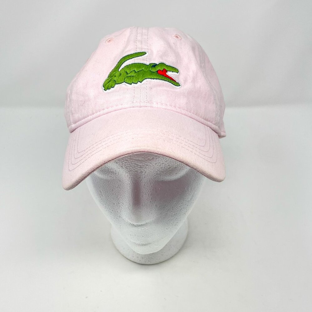 Men's Lacoste Light Pink Oversized Crocodile Strapback Cap - One Size - Picture 2 of 9